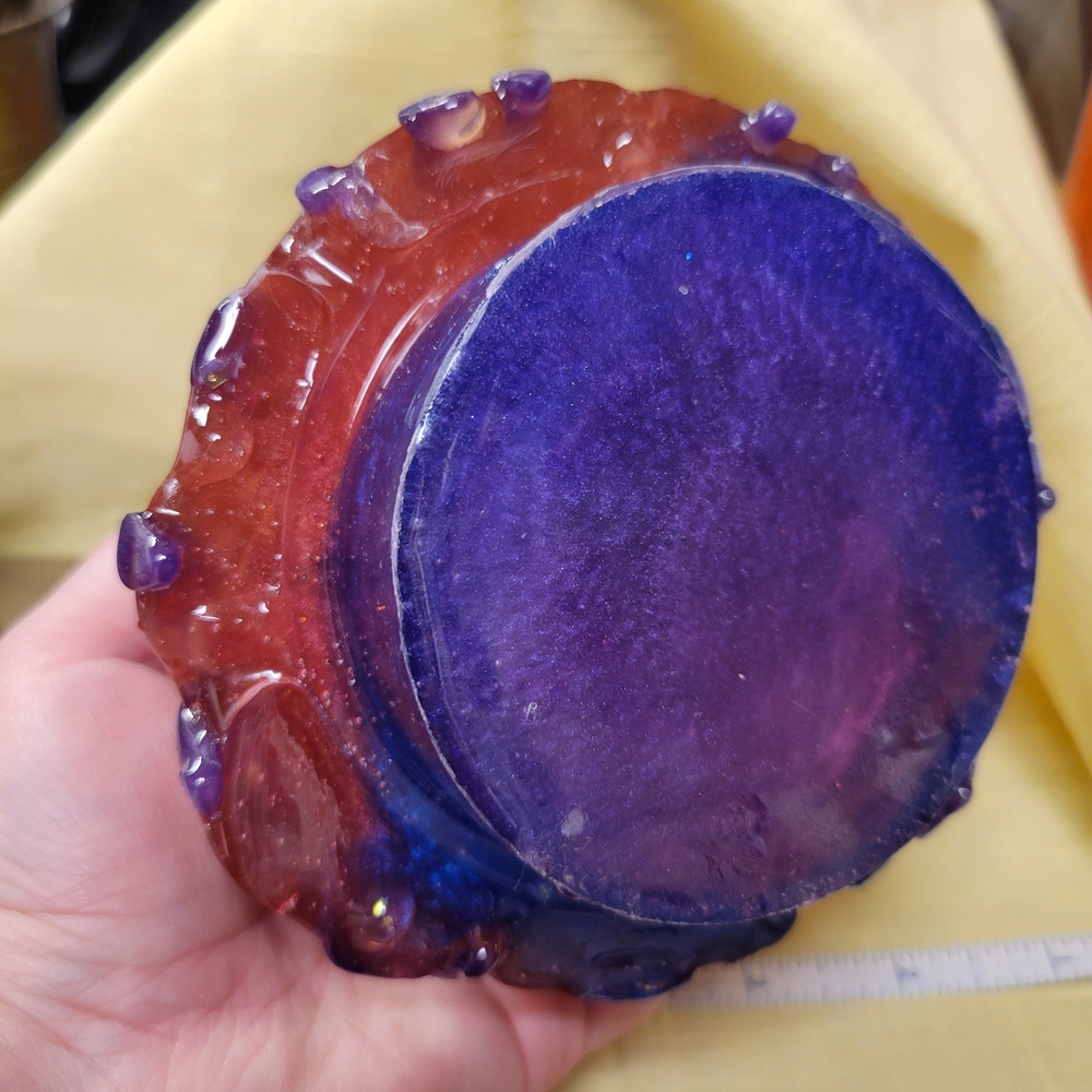 "Bisexuali-tree" Handcrafted Purple, Pink & Blue Shimmer Resin Tree Sculpture - Picture 13 of 14